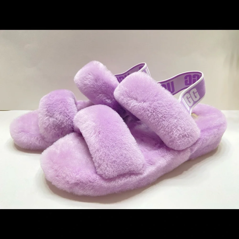 NEW UGG Oh Yeah Plushy Soft Slide Slippers Women's Shoes Sandal